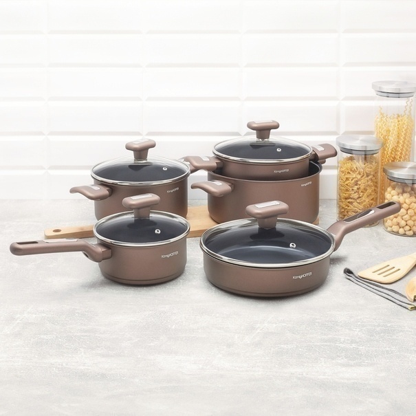 Zestaw garnk&oacute;w ceramicznych na indukcję Konighoffer Reno 10 element&oacute;w