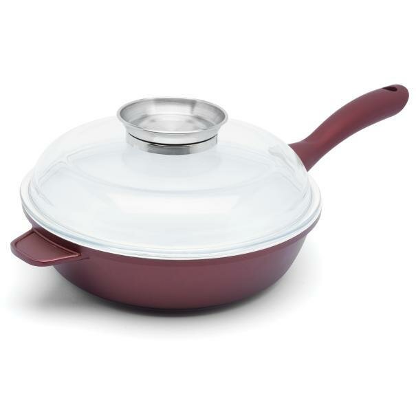 Zestaw trzech garnk&oacute;w i patelni ceramicznych z aromatyzerem Starke Pro Cobre 8 element&oacute;w