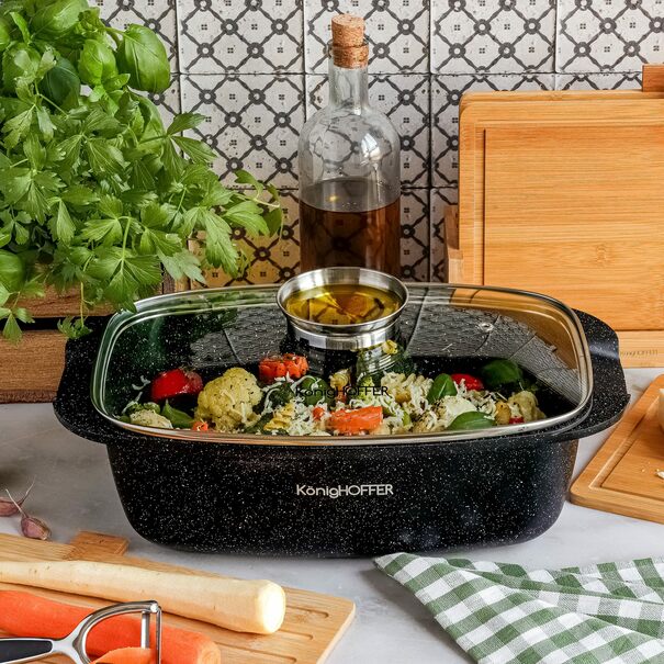 Brytfanna aluminiowa z aromatyzerem Konighoffer Pollo 5,5 l prostokątna