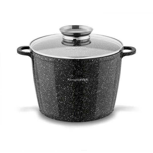 Garnek ceramiczny wysoki Konighoffer Kingstone 6,85 l okrągły z aromatyzerem i 2 nakładki