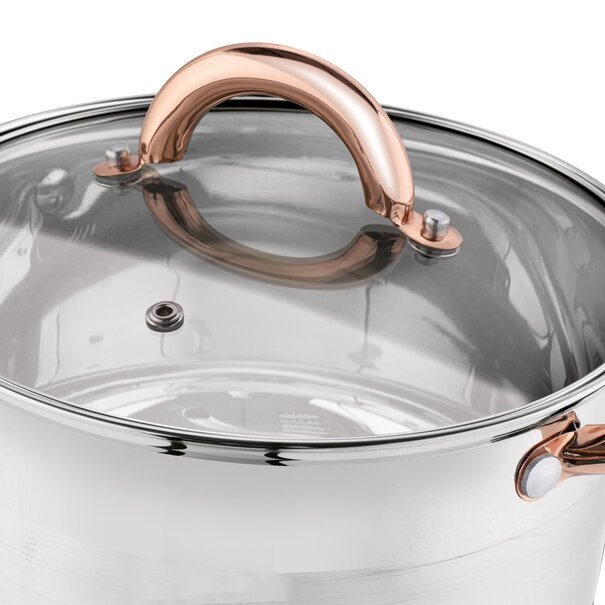 Garnek na indukcję ze stali nierdzewnej Konighoffer Faro Copper 9,2 l