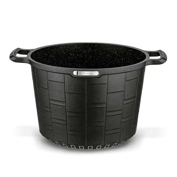 Garnek wysoki na indukcję z powłoką marmurową i pokrywką Starke Pro Crows Marble 6,5 l