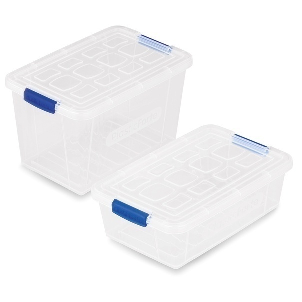 Komplet 2 pojemnik&oacute;w na żywność Plastic Forte Mini 200 ml i 400 ml