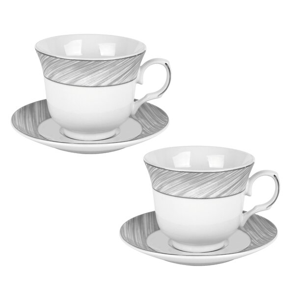 Komplet dw&oacute;ch filiżanek do kawy ze spodkami Tadar Bella Feguro Motivo 250 ml