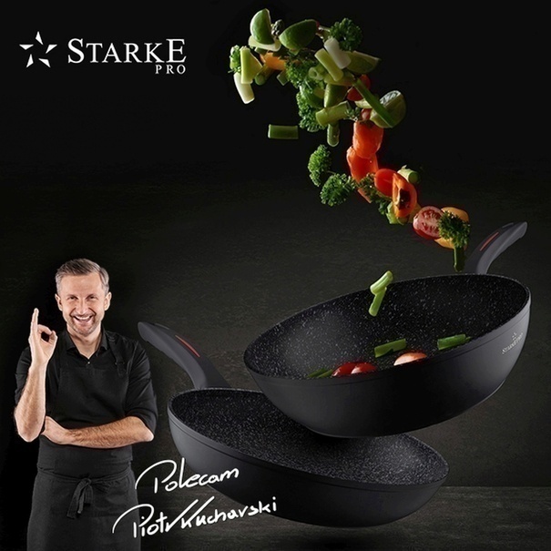 Komplet garnk&oacute;w i patelni z powłoką ceramiczną Starke Pro Piccante 11 element&oacute;w