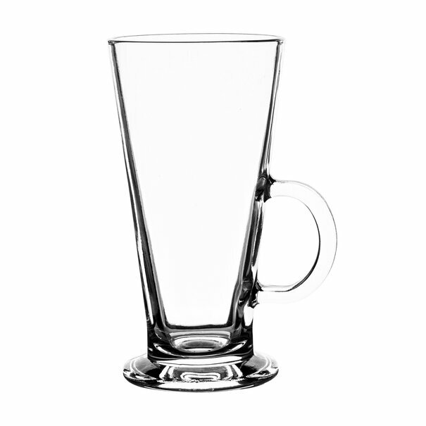 Komplet sześciu szklanek Tadar Caffe Latte 250 ml i 6 łyżeczek koktajlowych