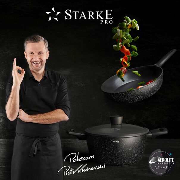 Patelnia na indukcję non-stick z pokrywką Starke Pro Sirius 20 cm