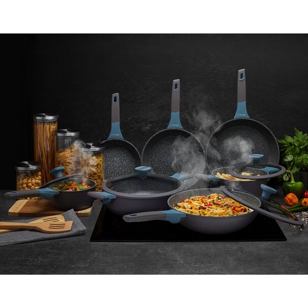 Rondel na indukcję marmurowy z pokrywką Starke Pro Luxury Grey 1,2 l