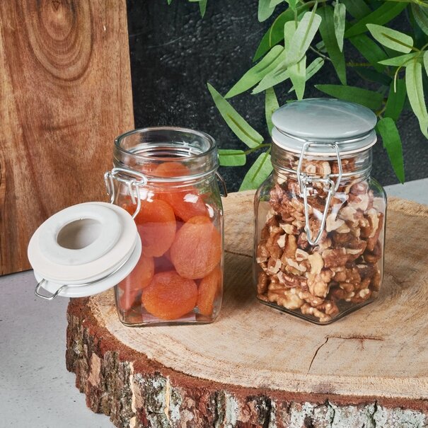 Słoik z klipsem Tadar 250 ml biała ceramiczna pokrywka