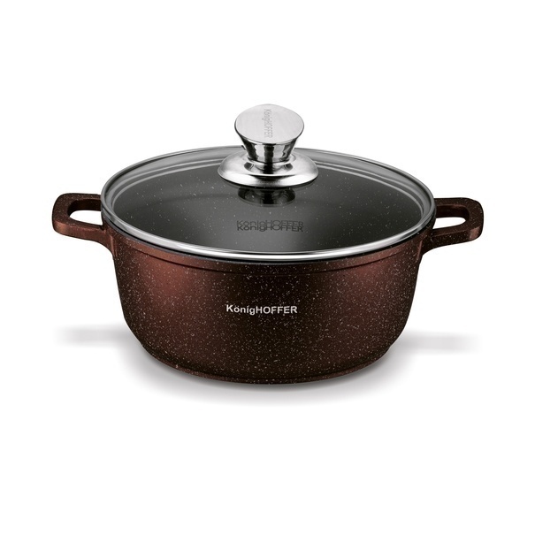 Zestaw garnk&oacute;w Konighoffer Pollo Brown 8 element&oacute;w 2 nakładki i 2 podkładki