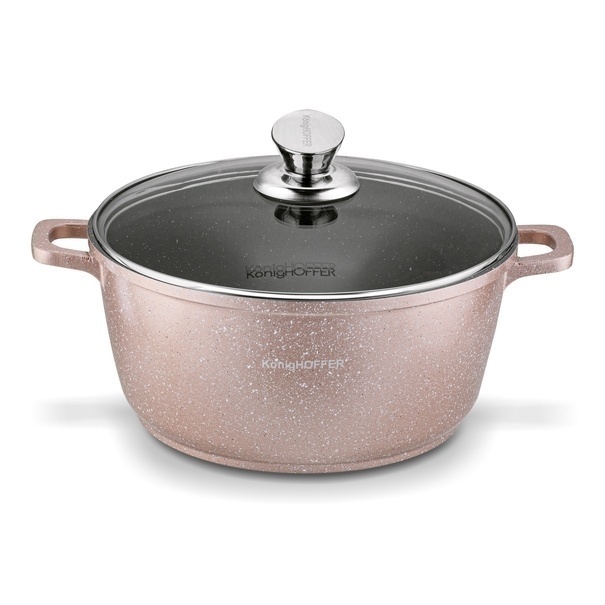Zestaw garnk&oacute;w Konighoffer Pollo Rose Gold 8 element&oacute;w 2 nakładki i 2 podkładki