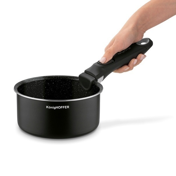 Zestaw garnk&oacute;w z odpinaną rączką Konighoffer Spinel Black 4 elementy indukcja