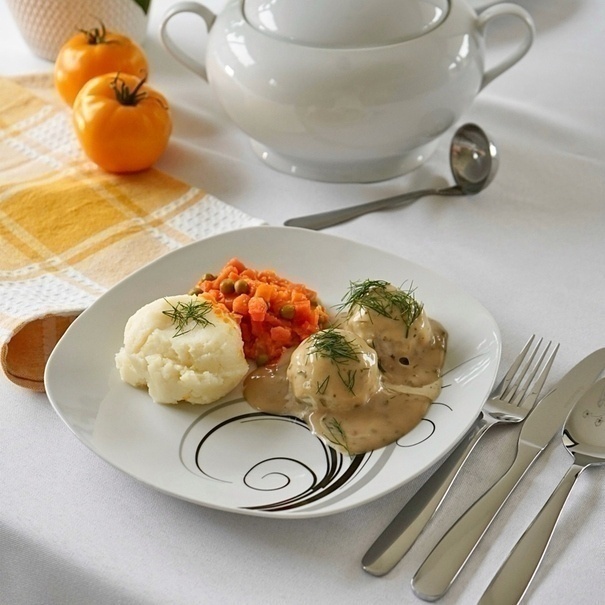 Zestaw kwadratowych talerzy porcelanowych Tadar Dolce Vita 18 element&oacute;w