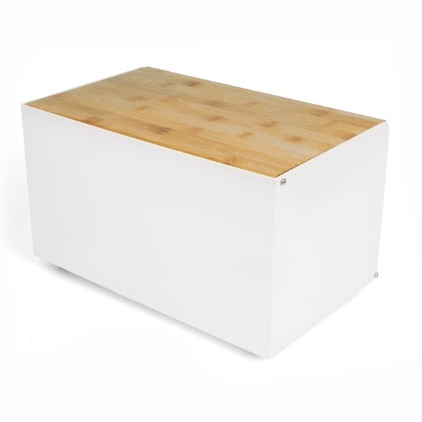Chlebak metalowy Tadar Geometric 35,5 x 21,5 x 21 cm biały