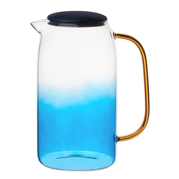 Dzbanek szklany Starke Pro Arube 1,5 l i 2 szklanki 300 ml niebieskie