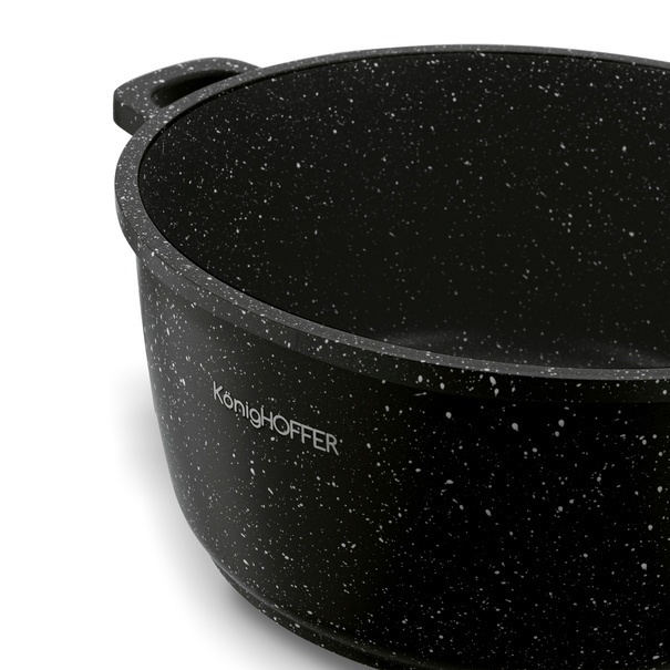Garnek na indukcję z pokrywką Konighoffer Pollo Black 6,5 l