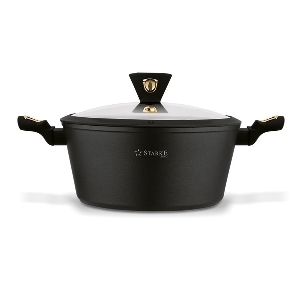 Garnek na indukcję z powłoką marmurową Starke Pro Dark Gold 6 l