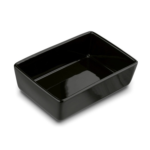 Maselniczka porcelanowa NBC z pokrywką i nożykiem Konighoffer 15,8 x 11 x 6 cm czarna