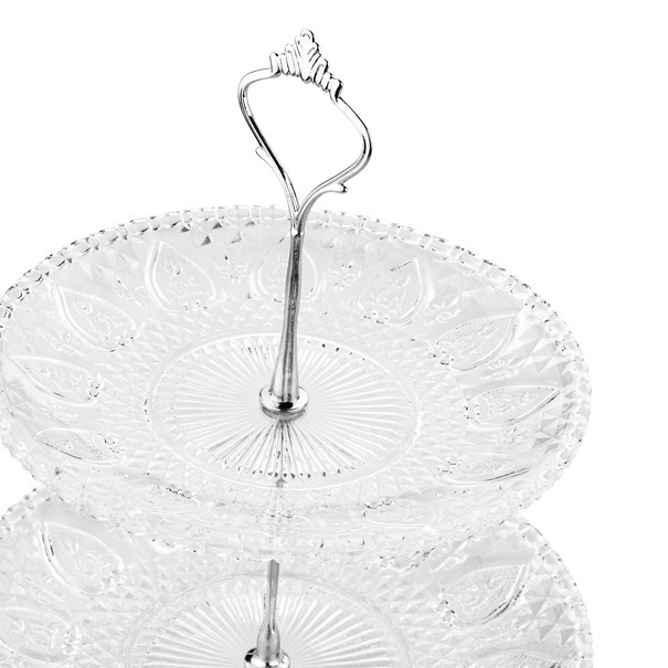 Patera szklana Tadar Catalina okrągła trzypoziomowa 15/20/25 cm