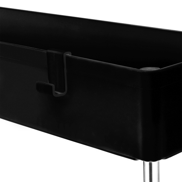 Regał na k&oacute;łkach uniwersalny 3 poziomy Tadar 41 x 14 x 64 cm czarny