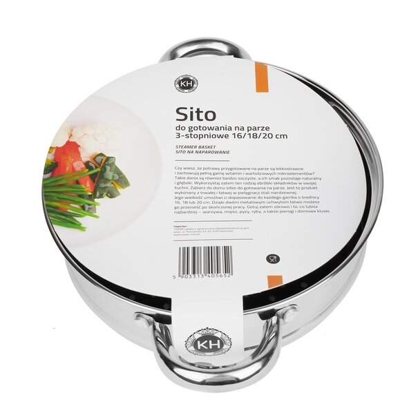 Sitko do gotowania na parze trzystopniowe KonigHoffer 16 cm 18 cm 20 cm
