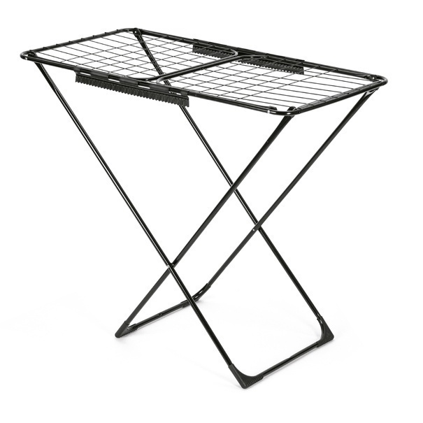 Suszarka balkonowa Konighoffer Vera Black 180 x 55 x 102 cm czarna i koszyk na klamerki