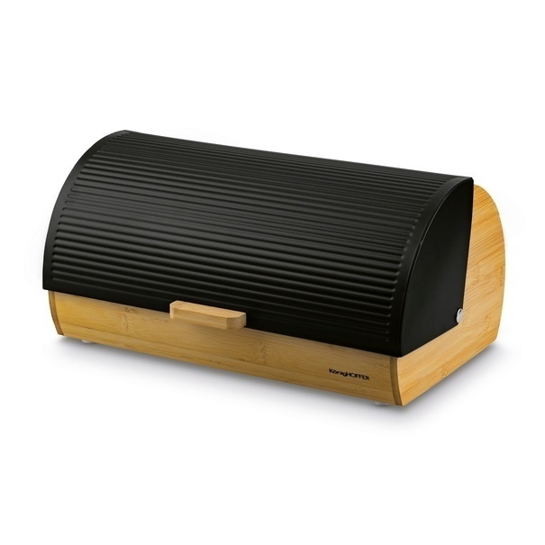 Chlebak bambusowy Konighoffer Nero 39 x 25,5 x 19 cm czarny