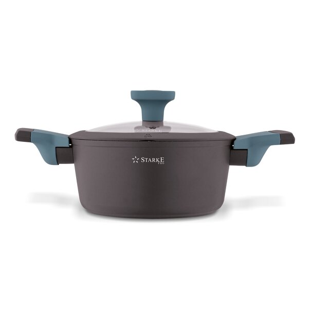 Garnek na indukcję marmurowy z pokrywką Starke Pro Luxury Grey 1,7 l