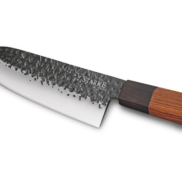 N&oacute;ż Santoku ręcznie robiony z twardej stali Starke Pro Toshiro 18 cm
