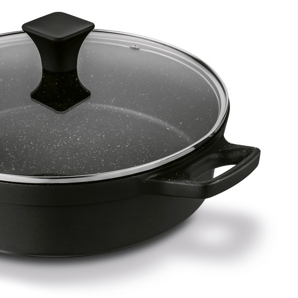 Patelnia aluminiowa na indukcję kr&oacute;tkie uchwyty Konighoffer Vitello 28 cm