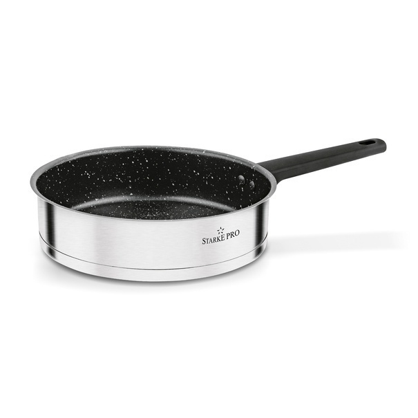 Patelnia nierdzewna non-stick z pokrywką Starke Pro Rigor 24 cm