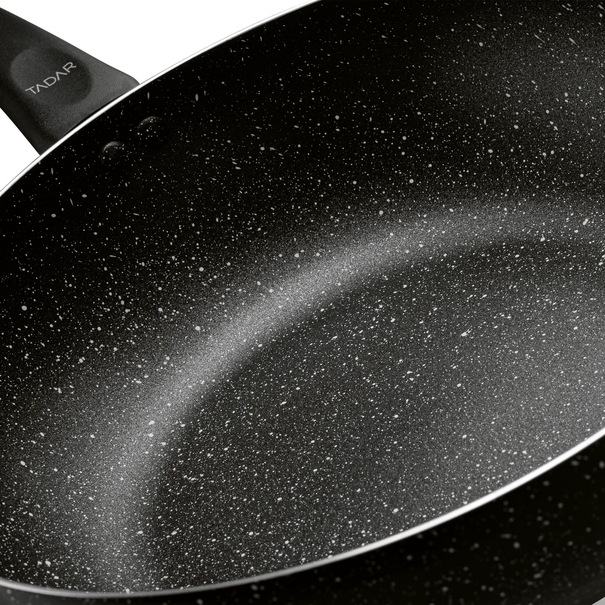Patelnia WOK z pokrywką Tadar Marmara Black 30 x 8,5 cm