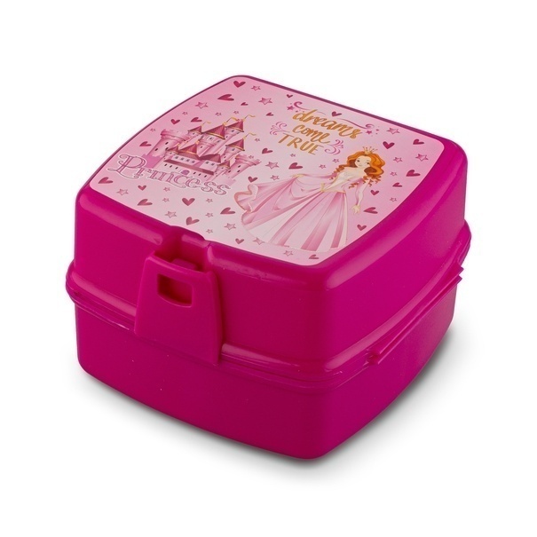 Lunch box z przegr&oacute;dkami widelcem i nożem dla dzieci Tuffex 14 x 15 x 9 cm mix kolor&oacute;w