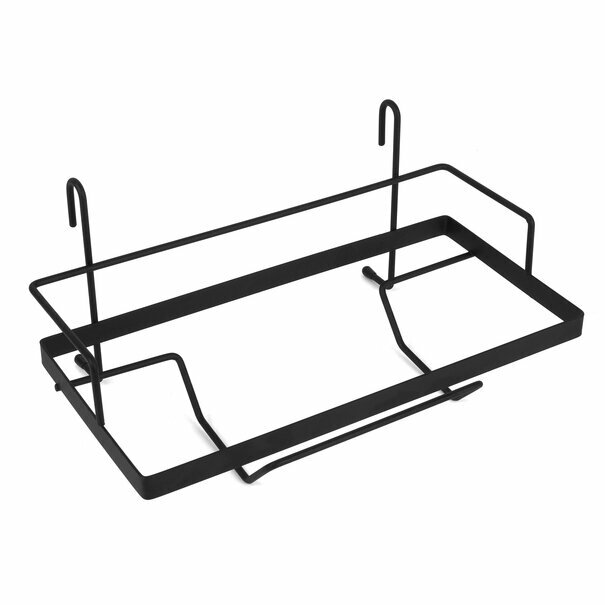Zestaw 2 reling&oacute;w kuchennych z akcesoriami Tadar 76 cm 16 element&oacute;w czarny