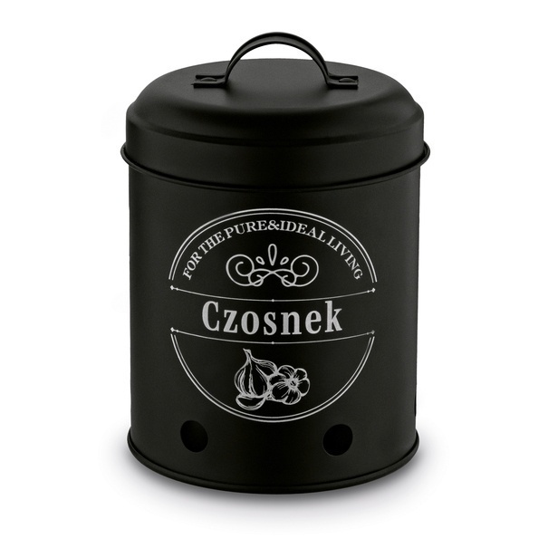 Zestaw 3 metalowych pojemnik&oacute;w kuchennych Tadar Ziemniaki Cebula Czosnek