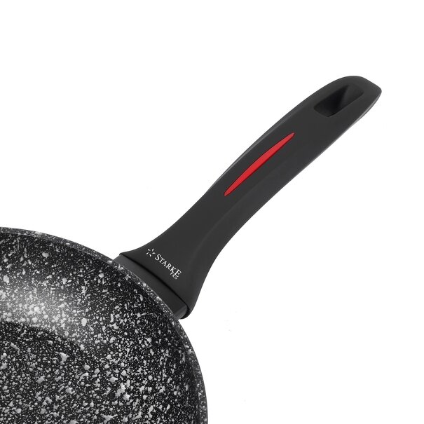 Zestaw 3 patelni granitowych Starke Pro Piccante 19,5 cm 23,5 cm i głęboka 27,5 cm