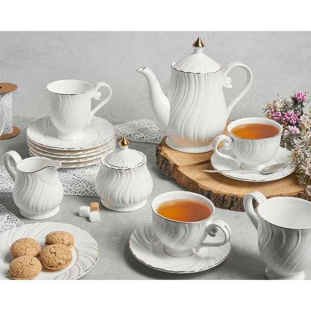 Zestaw dw&oacute;ch filiżanek porcelanowych ze spodkami Tadar Sonata 280 ml