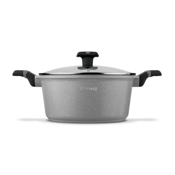 Zestaw garnk&oacute;w na indukcję marmurowych Starke Pro Musse Grey 10 element&oacute;w