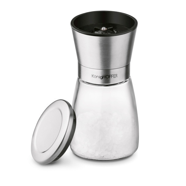 Zestaw młynk&oacute;w ręcznych do soli i do pieprzu Konighoffer Thor 170 ml srebrny