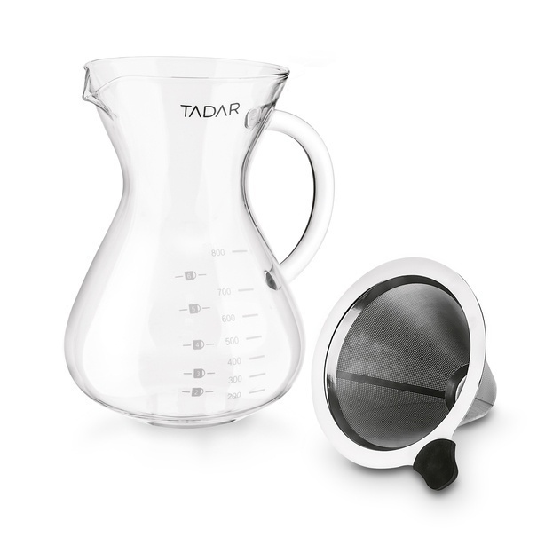 Dzbanek przelewowy do kawy i herbaty z zaparzaczem Tadar Freddo 800 ml