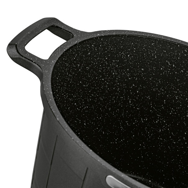 Garnek wysoki na indukcję z powłoką marmurową i pokrywką Starke Pro Crows Marble 6,5 l