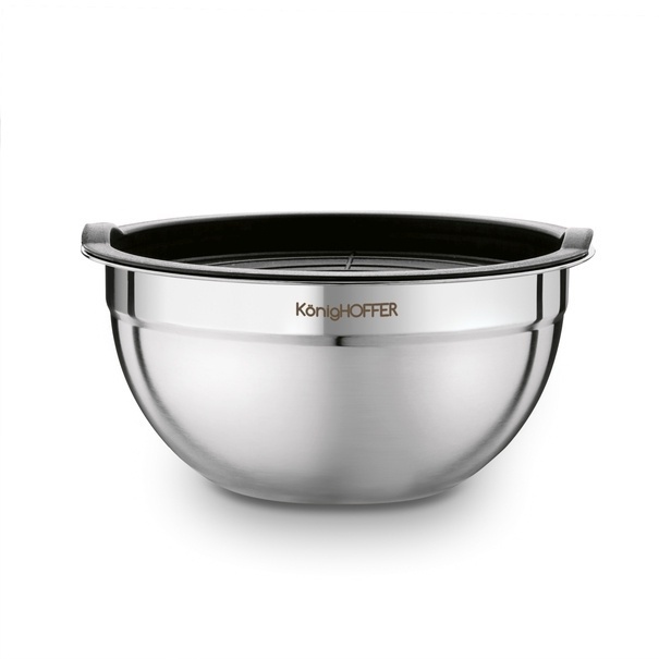 Miski nierdzewne z pokrywkami Konighoffer 16 cm 20 cm 24 cm satyna
