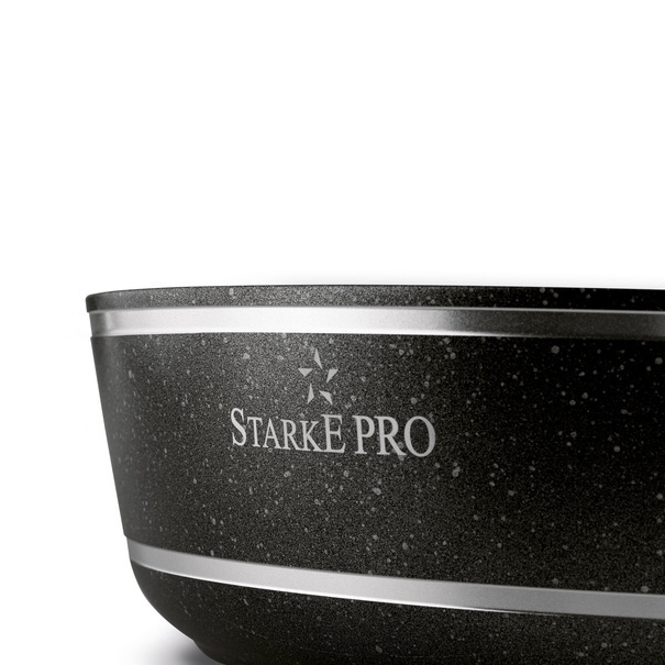 Patelnia na indukcję z pokrywką kr&oacute;tkie uchwyty Starke Pro Celebrity Marble 28 cm