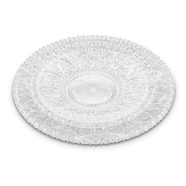 Patera szklana Tadar Catalina okrągła trzypoziomowa 15/20/25 cm