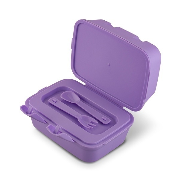Lunch box z przegr&oacute;dkami widelcem i nożem dla dzieci Tuffex 12,5 x 17 x 9 cm mix kolor&oacute;w
