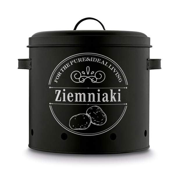 Zestaw 3 metalowych pojemnik&oacute;w kuchennych Tadar Ziemniaki Cebula Czosnek