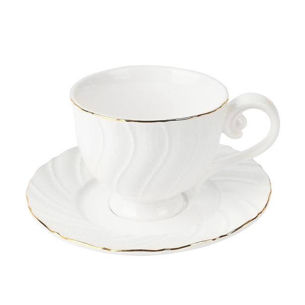 Zestaw dw&oacute;ch filiżanek porcelanowych ze spodkami Tadar Sonata 280 ml