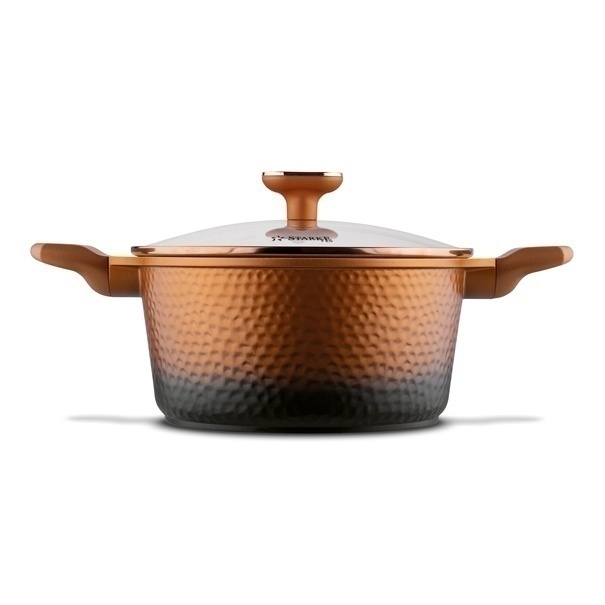 Zestaw garnk&oacute;w na indukcję Starke Pro Texture Copper 10 element&oacute;w