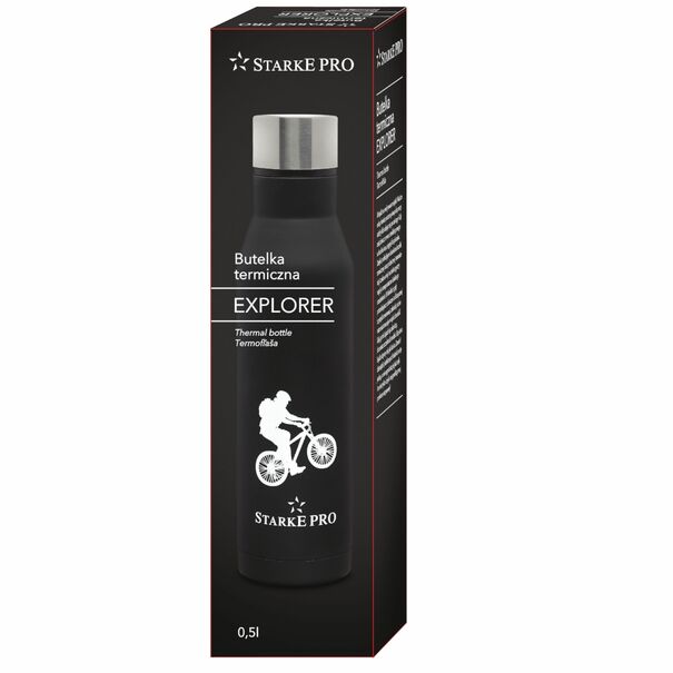 Butelka termiczna Starke Pro Explorer 500 ml czarna ze stali nierdzewnej