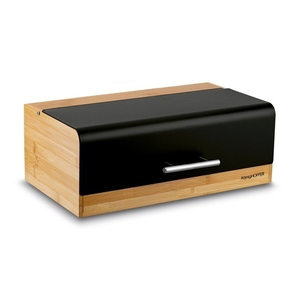 Chlebak bambusowy Konighoffer Fresco 36 x 20 x 13,5 cm czarny